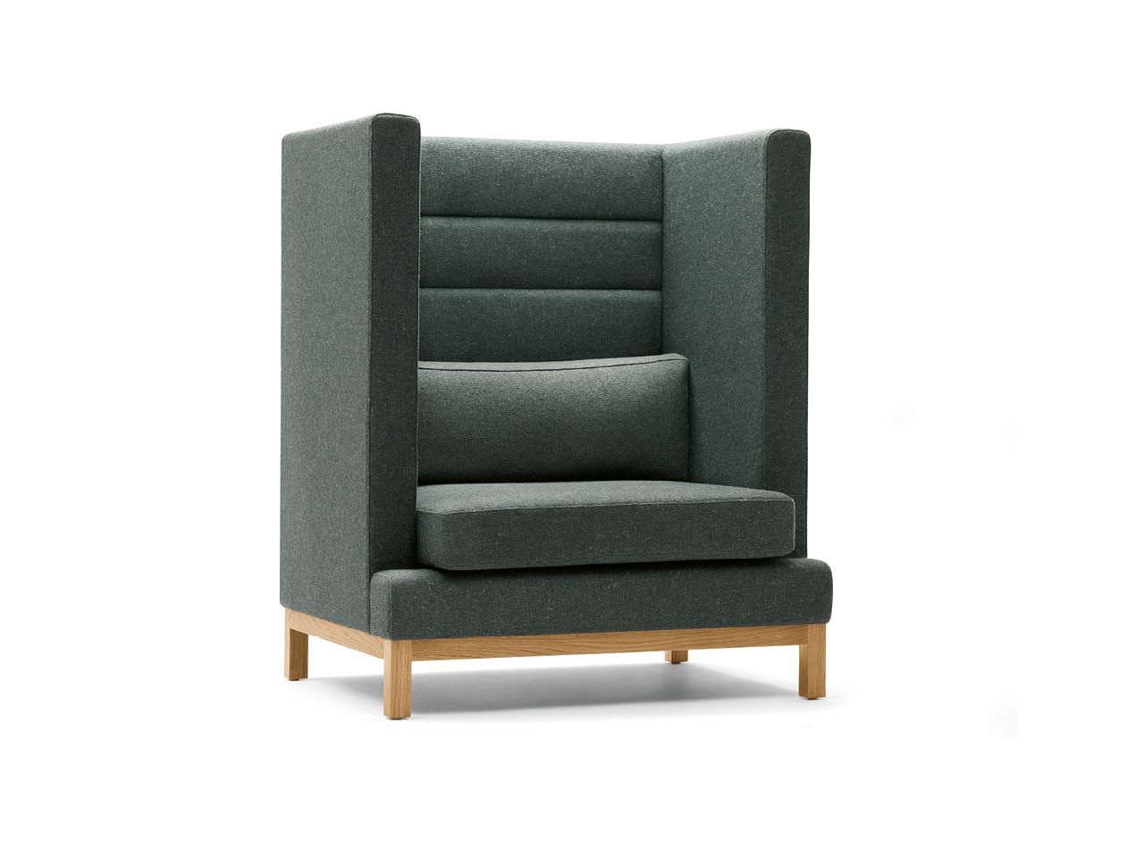 Armchair, Lounge chair, Timber Legs, High Back, Bump back
